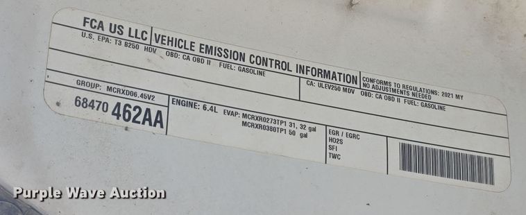 image for item FI0745 2021 RAM 2500 Crew Cab pickup truck