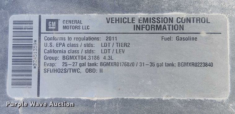 image for item FK0529 2011 Chevrolet Silverado 1500 pickup truck