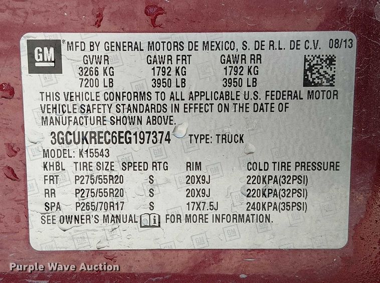 image for item FK0799 2014 Chevrolet Silverado 1500 Crew Cab pickup truck