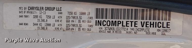 image for item FK0809 2014 RAM 4500 Heavy Duty utility / service truck