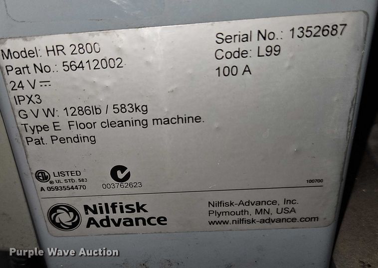 image for item FN5514 Advance HR 2800 floor scrubber