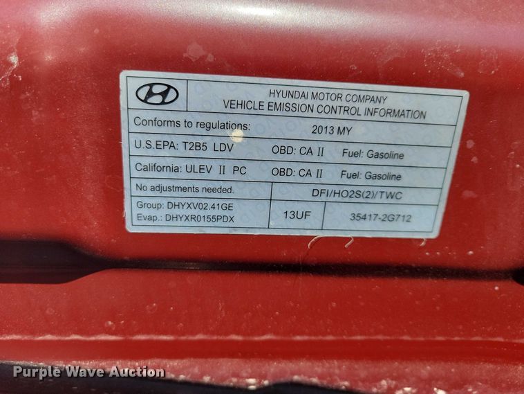 image for item NO9860 2013 Hyundai Sonata 