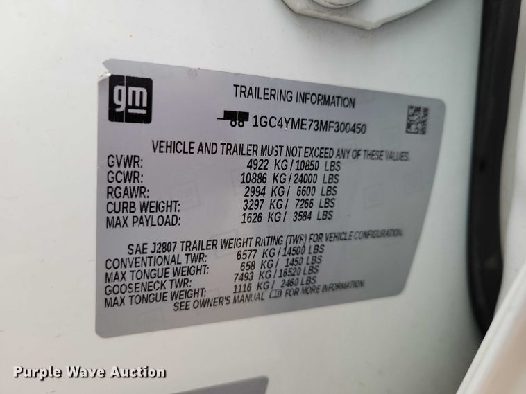 image for item NO9870 2021 Chevrolet Silverado 2500HD Crew Cab pickup truck