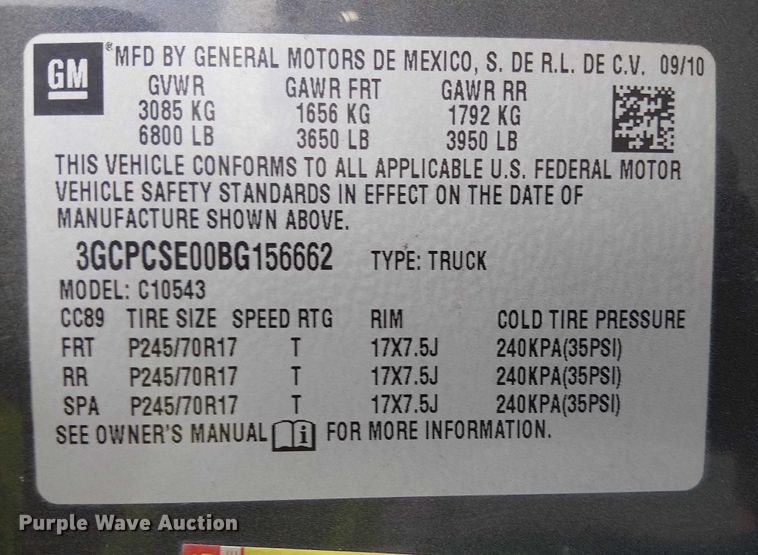 image for item YA1772 2011 Chevrolet Silverado 1500 Crew Cab pickup truck