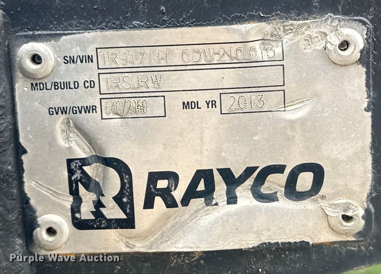 image for item DQ4166 2013 Rayco utility trailer