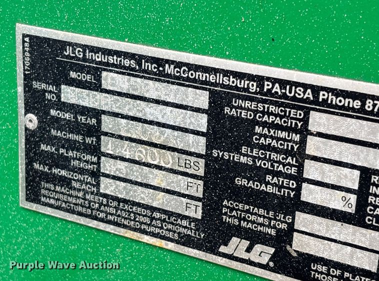 image for item DU0326 2017 JLG E450AJ boom lift