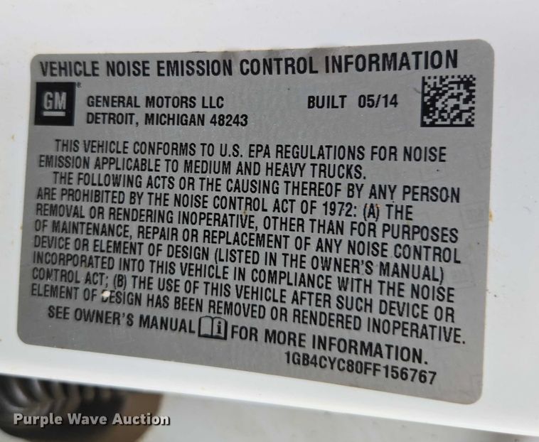 image for item DU2656 2015 Chevrolet Silverado 2500HD Crew Cab utility bed pickup truck