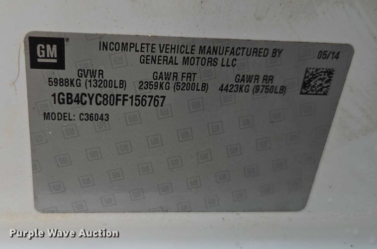 image for item DU2656 2015 Chevrolet Silverado 2500HD Crew Cab utility bed pickup truck