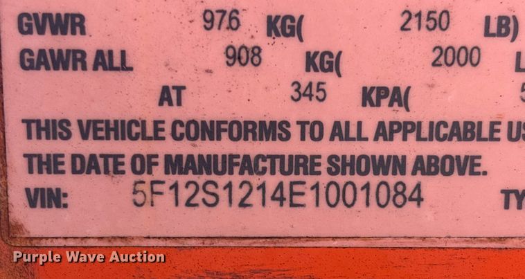 image for item DW1254 2014 Wanco DS-A1-30 message board trailer