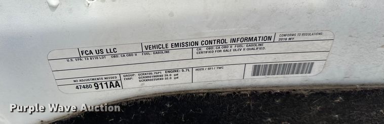 image for item DW4397 2016 RAM 1500 Crew Cab pickup truck