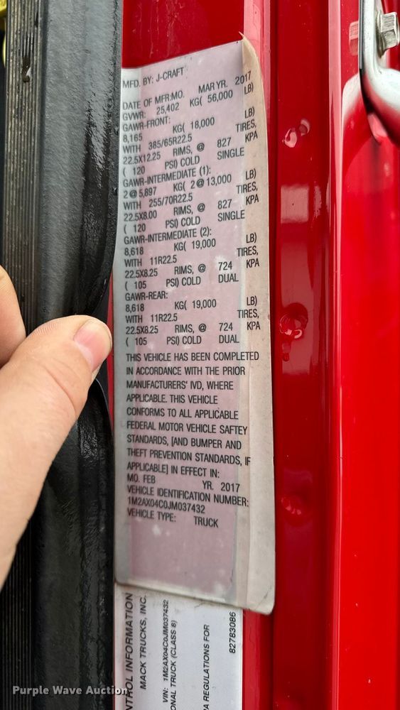 image for item EA2230 2018 Mack GU713 dump truck