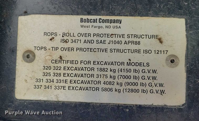 image for item EA2785 2001 Bobcat 334 mini excavator