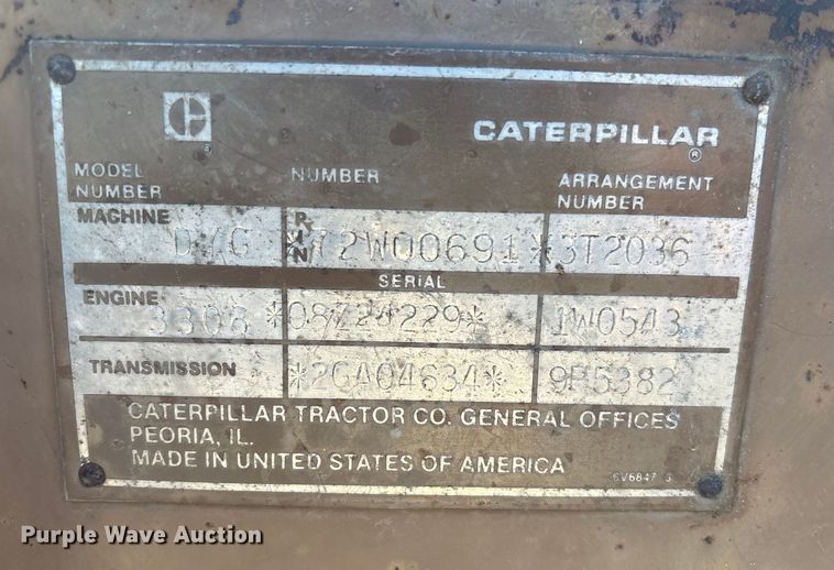 image for item EA7155 1985 Caterpillar D7G dozer