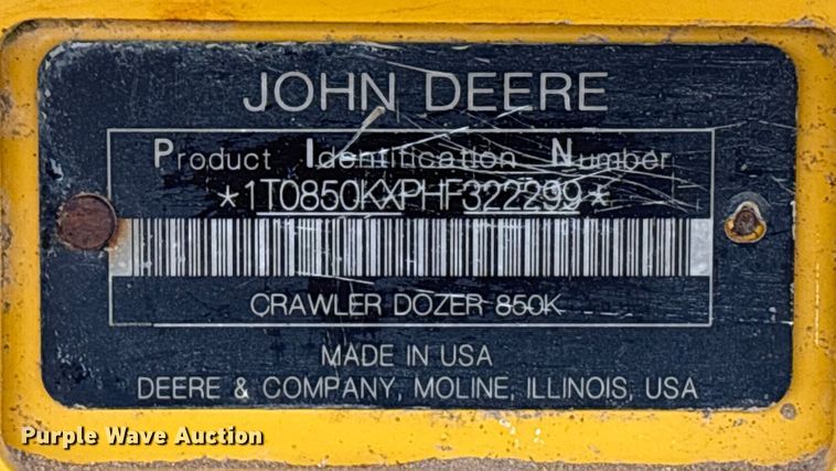 image for item EA7170 2018 John Deere 850K dozer