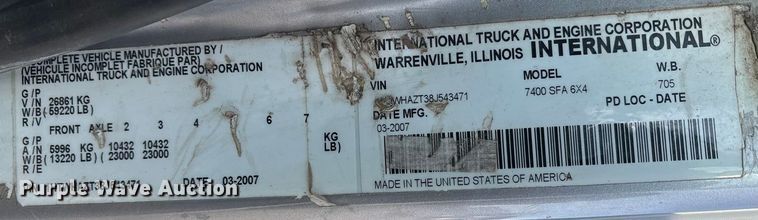 image for item EA7824 2008 International 7000 dump truck