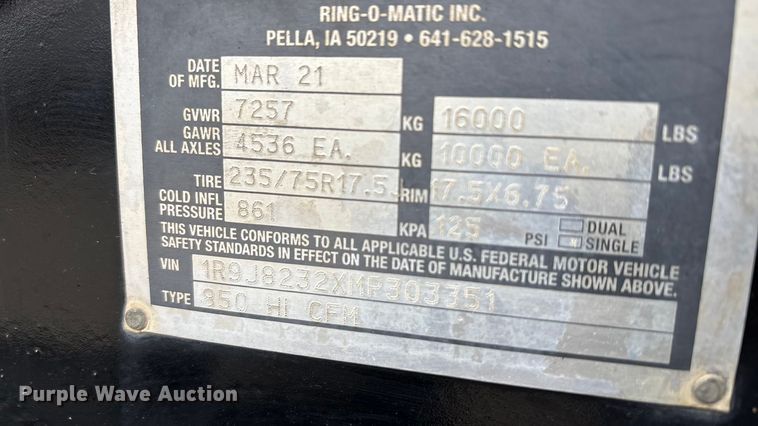 image for item EA7852 2021 Ring-O-Matic 850 HI CFM vacuum excavator