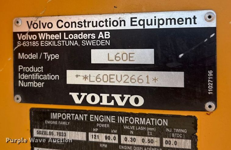 image for item EA7910 2006 Volvo L60E wheel loader