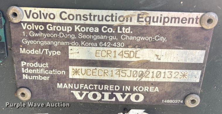 image for item EA7911 Volvo ECR145DL excavator