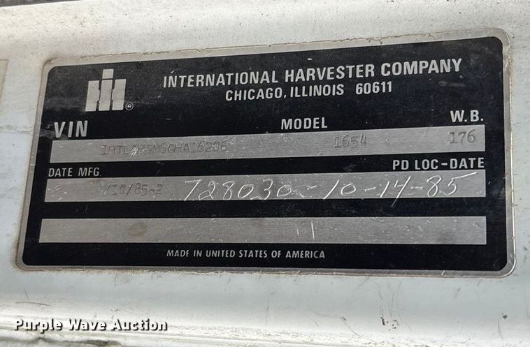 image for item ED2455 1986 International S1600 dump truck