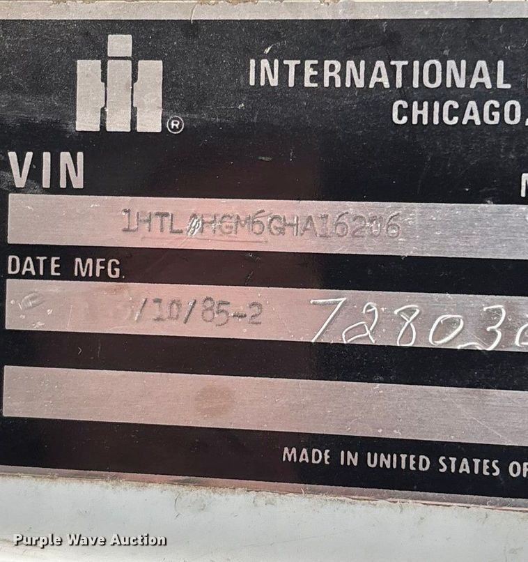 image for item ED2455 1986 International S1600 dump truck