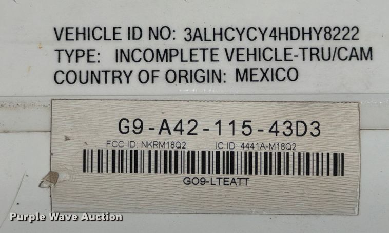 image for item ED5085 2017 Freightliner M2 dump truck