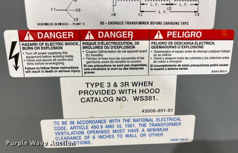 image for item EF6293 Square D 35549-17212-082 transformer