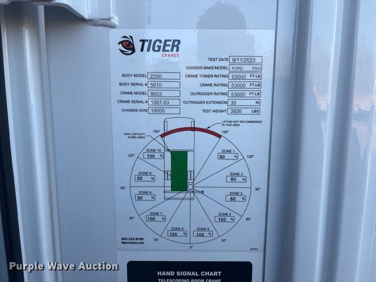 image for item EG8327 2023 Ford F550 XL Crew Cab utility / service truck