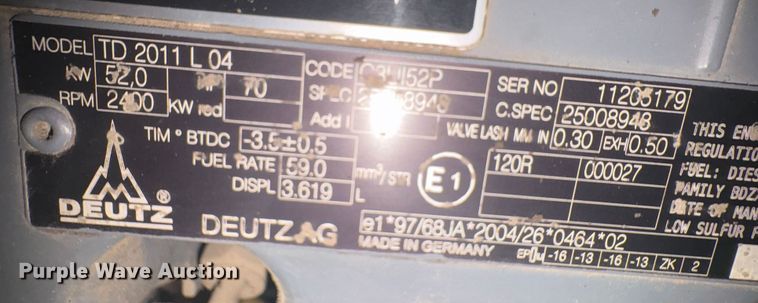 image for item EI5688 2012 Miller Big Blue 600 Air Pak welder/generator