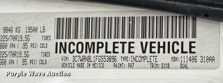 image for item EN0798 2015 RAM 5500 utility / service truck