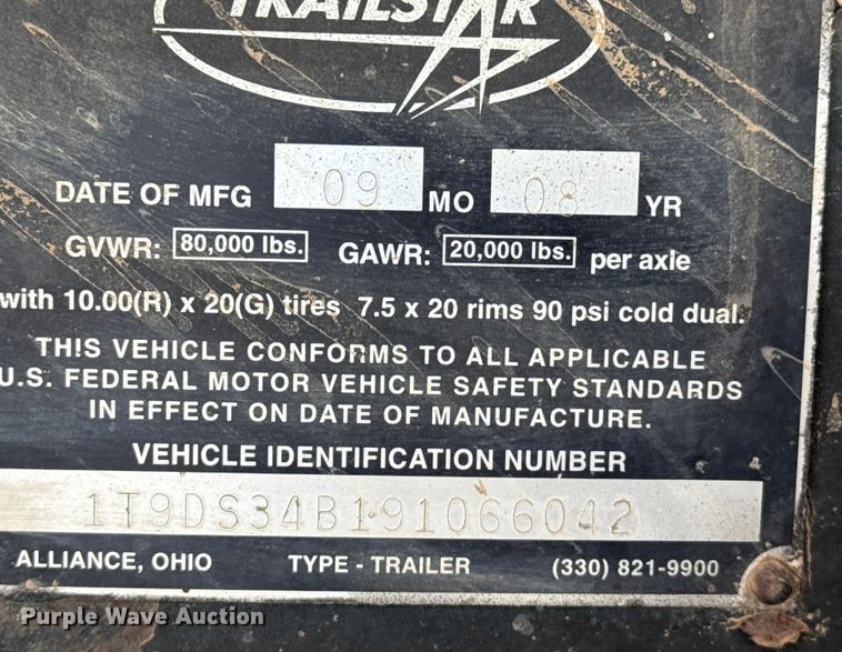 image for item EP2729 2009 Trailstar end dump trailer