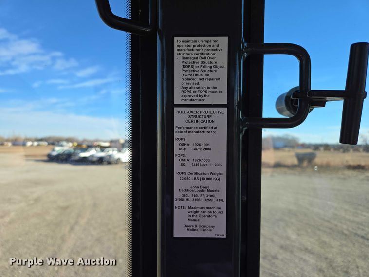 image for item ES2664 2015 John Deere 310SL HL backhoe