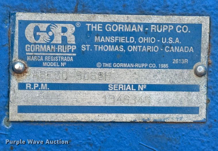 image for item ES5515 Gorman Rupp PA6E60-6068HE pump
