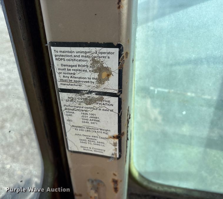 image for item ES8500 1995 John Deere 544G wheel loader