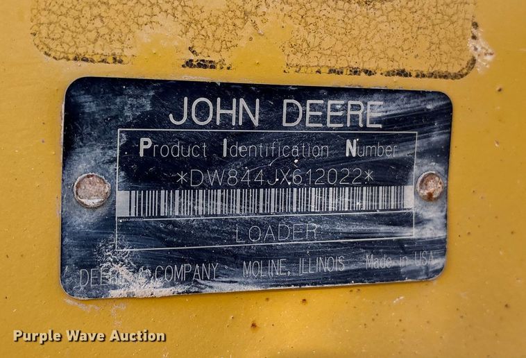 image for item ES8504 2007 John Deere 844J wheel loader