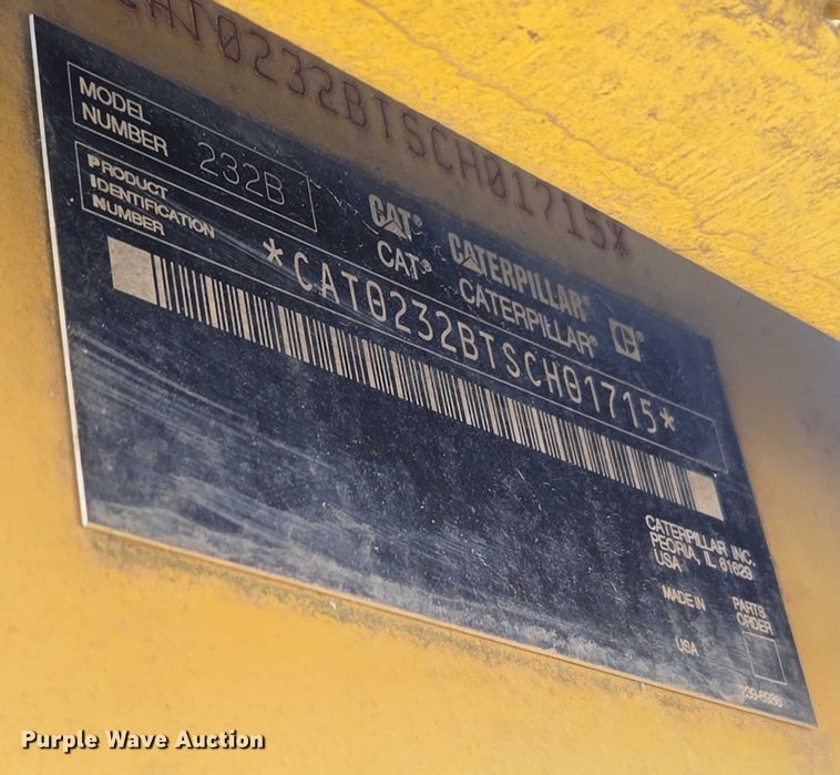 image for item ET1158 2006 Caterpillar 232B skid steer loader