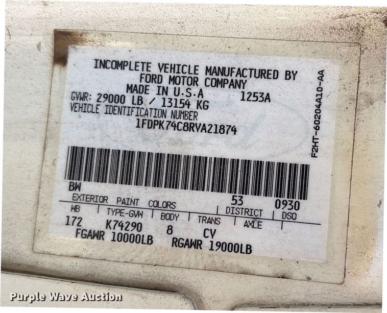 image for item ET4102 1994 Ford F700 bucket truck