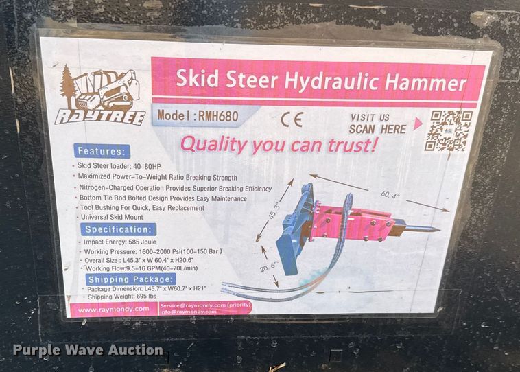 image for item ET4152 Raytree RMH680 skid steer breaker