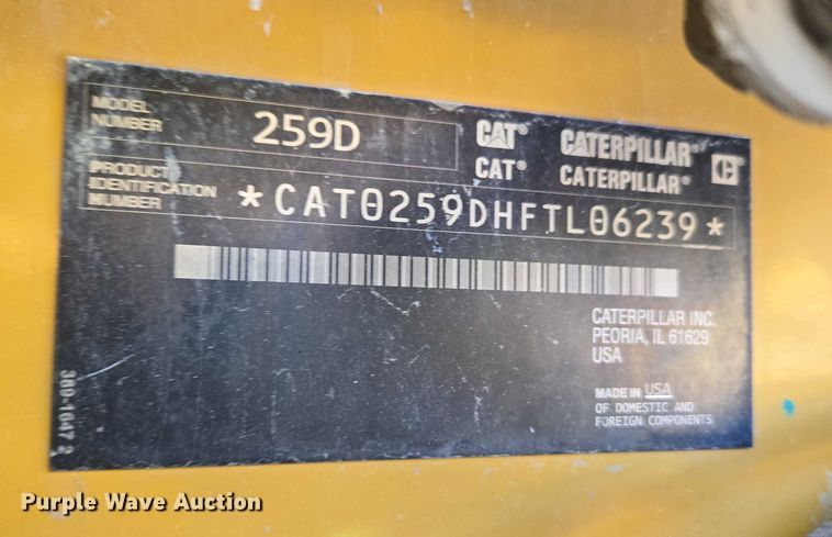 image for item ET5434 2016 Caterpillar 259D tracked skid steer loader