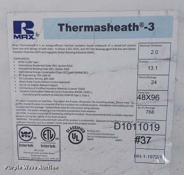 image for item EU0162 2019 Rmax Thermasheath-3 thermal insulation board