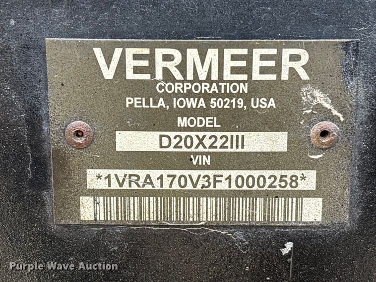 image for item EU7146 2015 Vermeer D20X22III directional boring unit