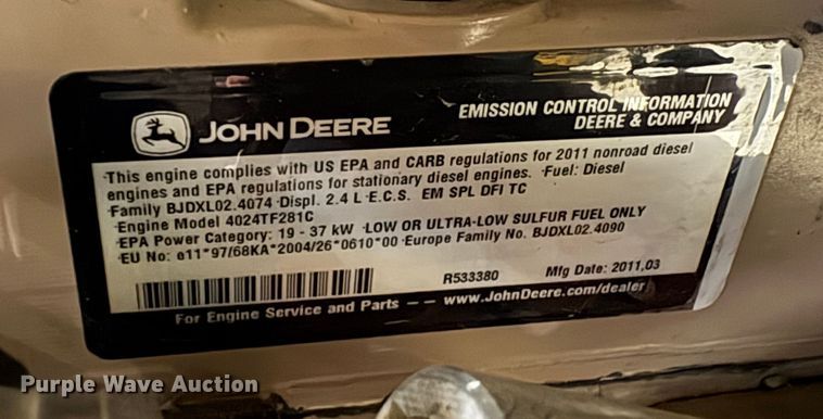 image for item EU7151 2011 Doosan P185WJD-T4I air compressor