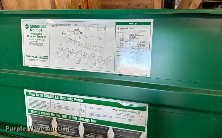 image for item FB0531 Green line 855 bender pipe bender