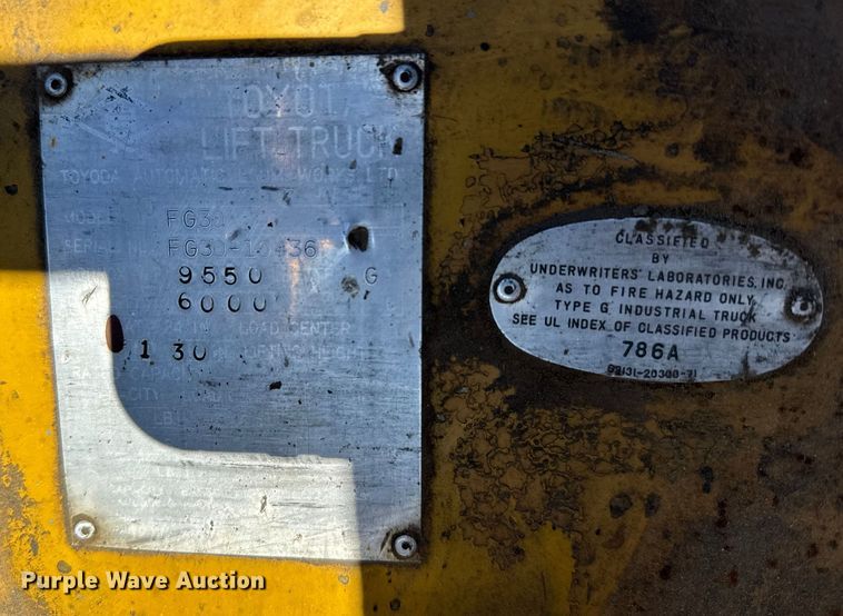 image for item FB0537 Toyota FG30 forklift