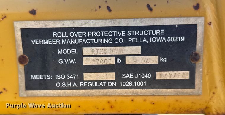 image for item FB0538 2012 Vermeer RTX550 trencher with equipment trailer