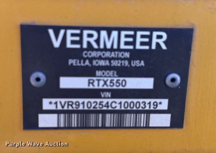image for item FB0538 2012 Vermeer RTX550 trencher with equipment trailer