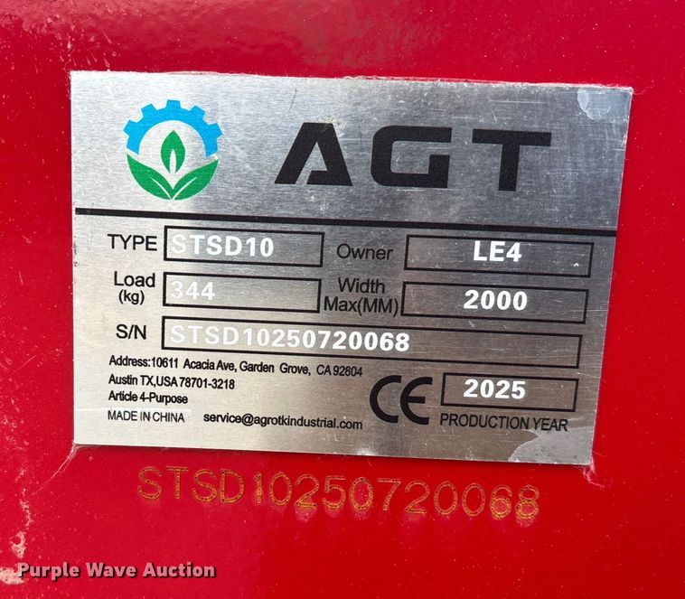 image for item FG2507 2025 AGT STSD10 skid steer seeder