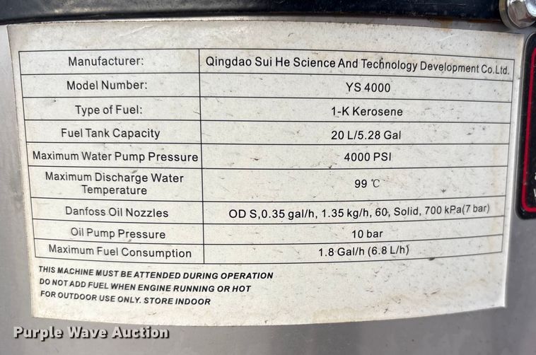 image for item FG2551 2024 High Pressure Washer 016-02•4000/1.2-01 hot pressure washer