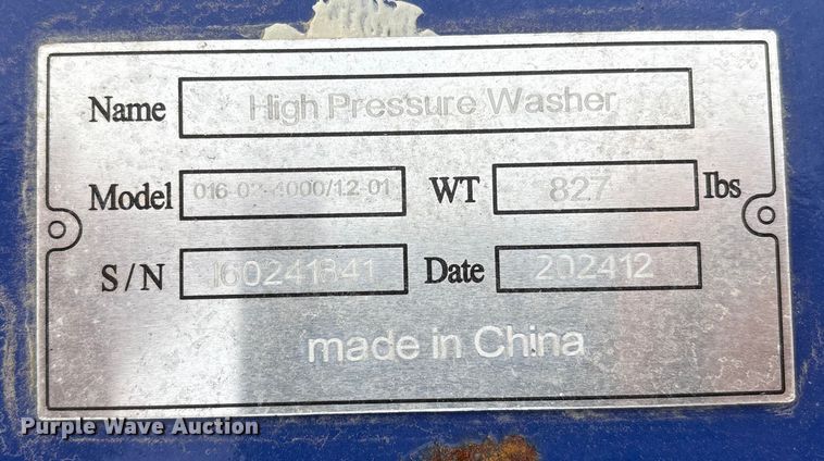 image for item FG2551 2024 High Pressure Washer 016-02•4000/1.2-01 hot pressure washer