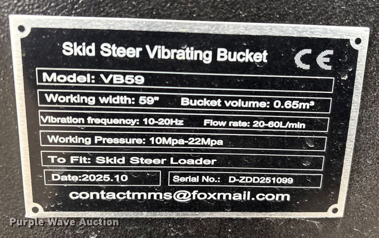 image for item FG2555 2025 GIYI VB59 skid steer vibratory screening bucket
