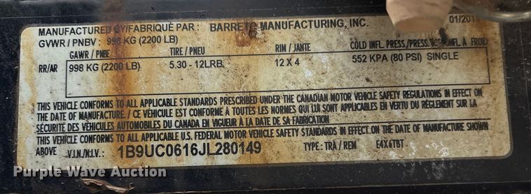 image for item FG2559 2017 Barreto 20RTK trencher